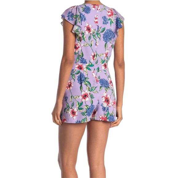Parker Women's Ana Floral Print Purple Romper In Lais Fleur Size 2 Small - Picture 2 of 6